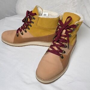 TOMS  Mesa Nubuck Suede Hiking Boots Honey‎ Oil Ankle Booties Women's 9